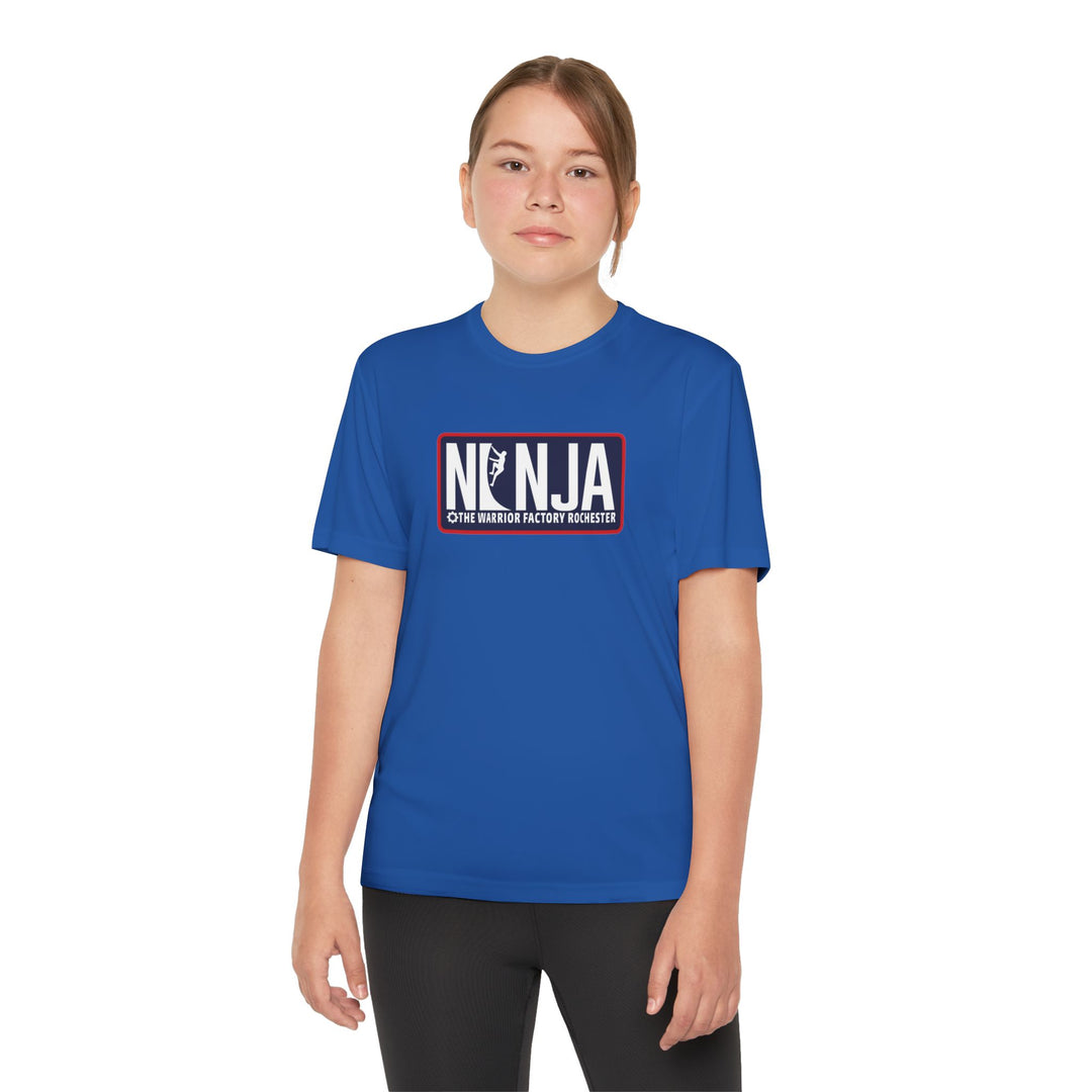 NINJA The Warrior Factory Rochester Badge Tee — Youth Competitor Shirt