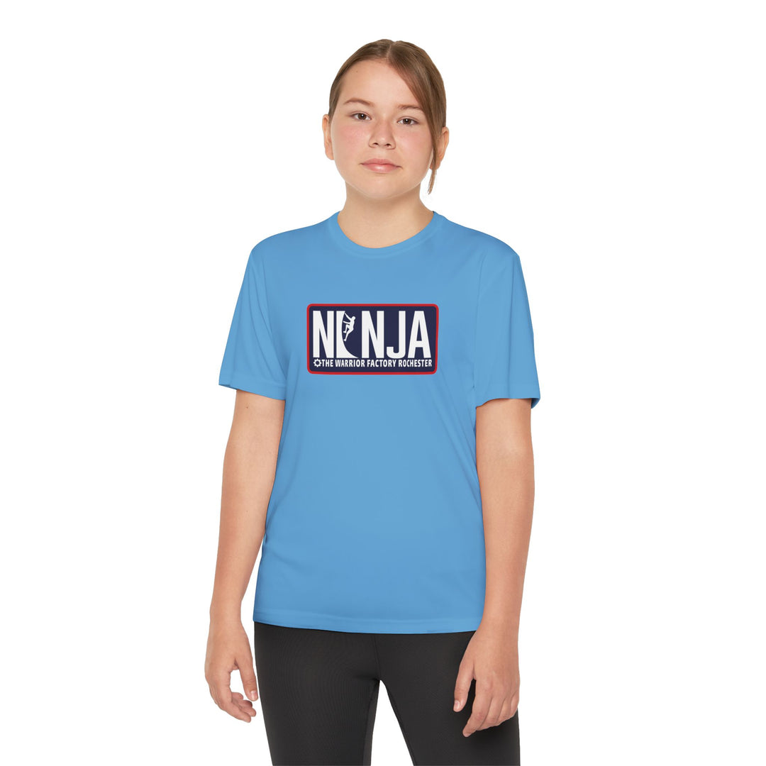 NINJA The Warrior Factory Rochester Badge Tee — Youth Competitor Shirt