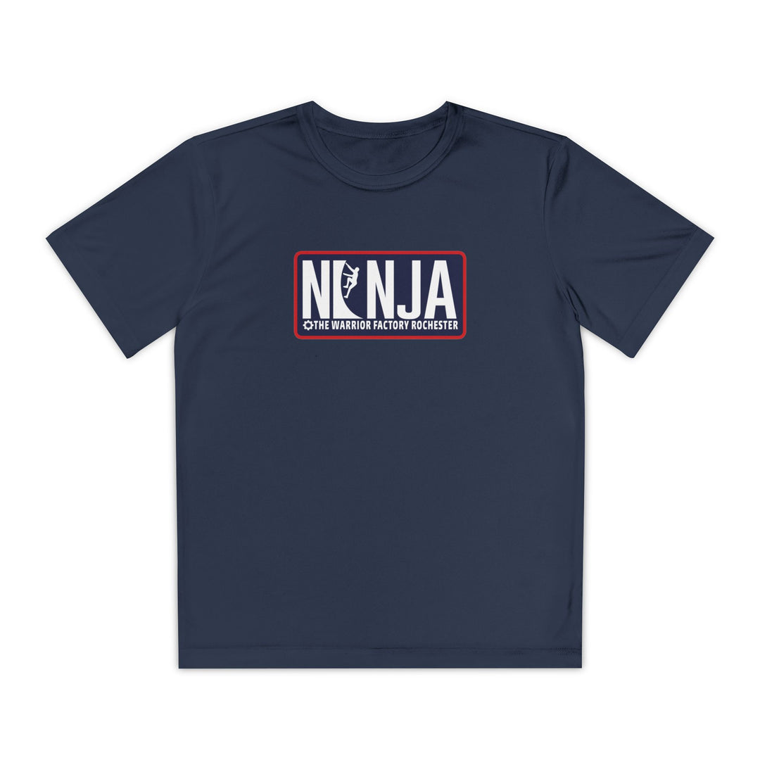 NINJA The Warrior Factory Rochester Badge Tee — Youth Competitor Shirt
