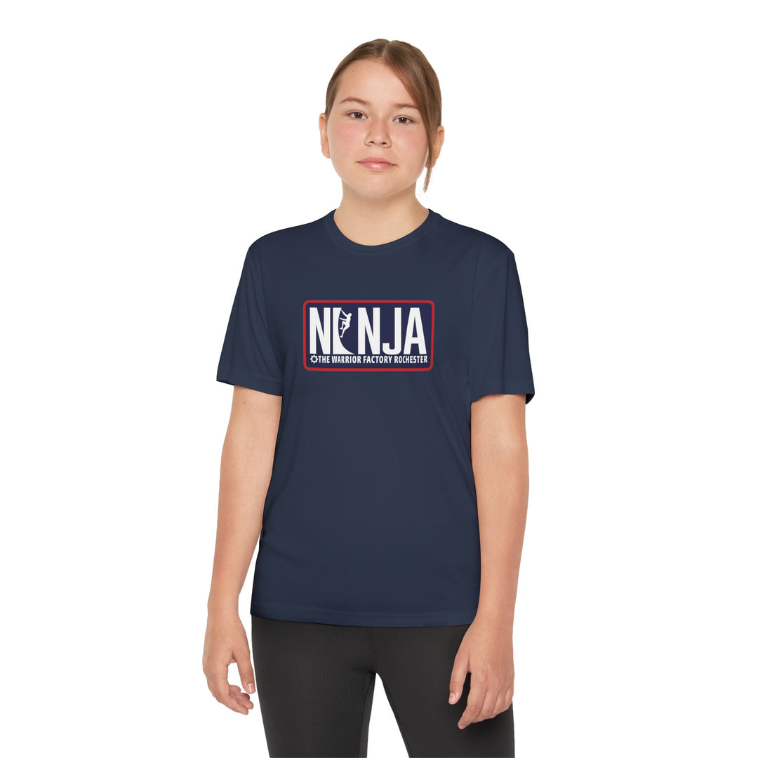 NINJA The Warrior Factory Rochester Badge Tee — Youth Competitor Shirt