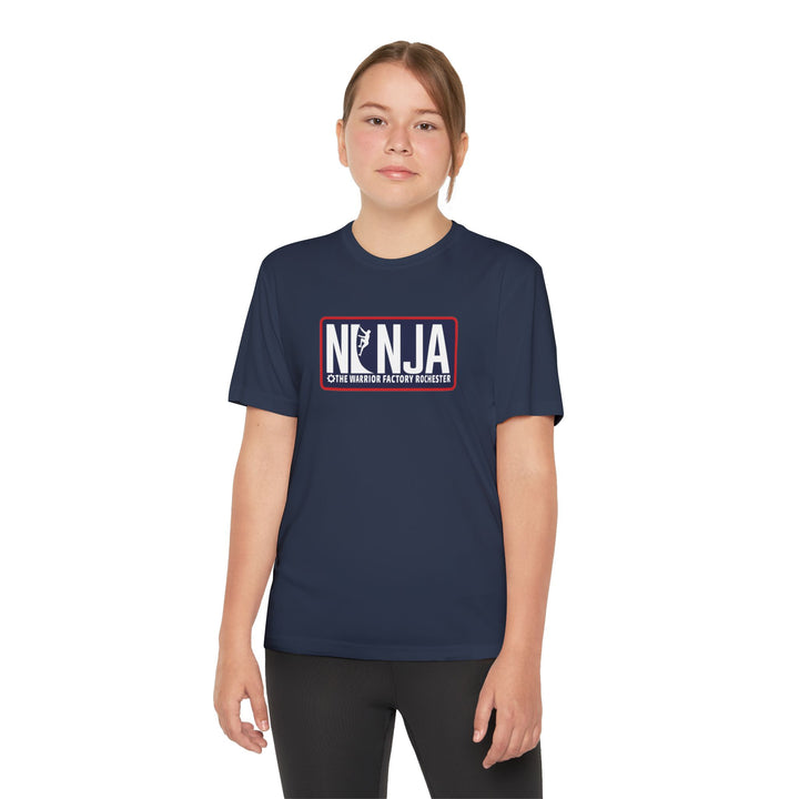 NINJA The Warrior Factory Rochester Badge Tee — Youth Competitor Shirt