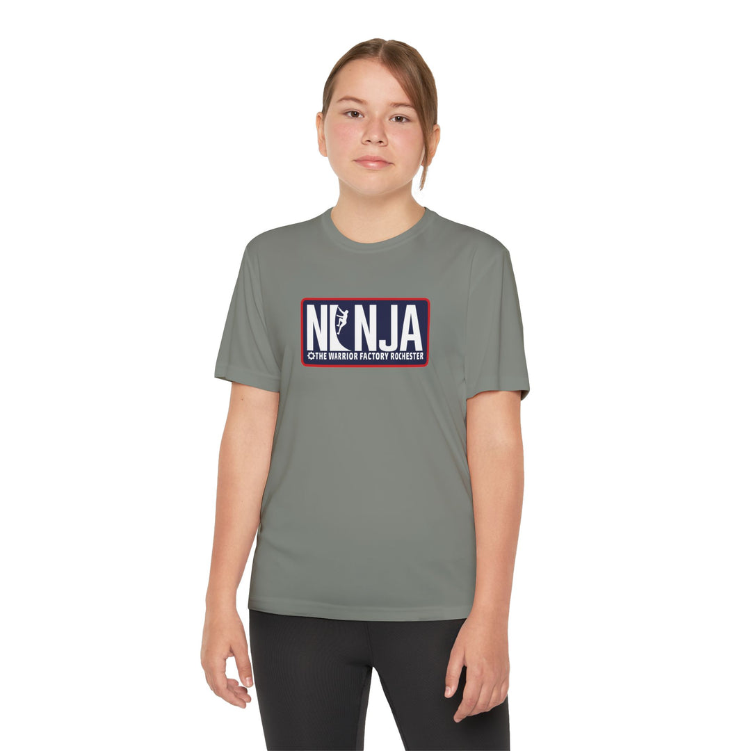NINJA The Warrior Factory Rochester Badge Tee — Youth Competitor Shirt
