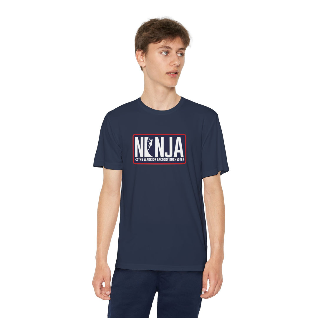 NINJA The Warrior Factory Rochester Badge Tee — Youth Competitor Shirt