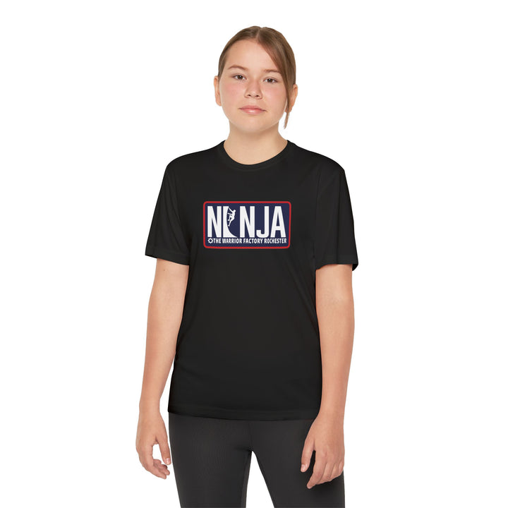 NINJA The Warrior Factory Rochester Badge Tee — Youth Competitor Shirt