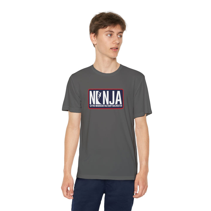 NINJA The Warrior Factory Rochester Badge Tee — Youth Competitor Shirt