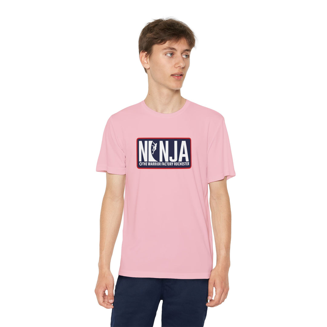 NINJA The Warrior Factory Rochester Badge Tee — Youth Competitor Shirt