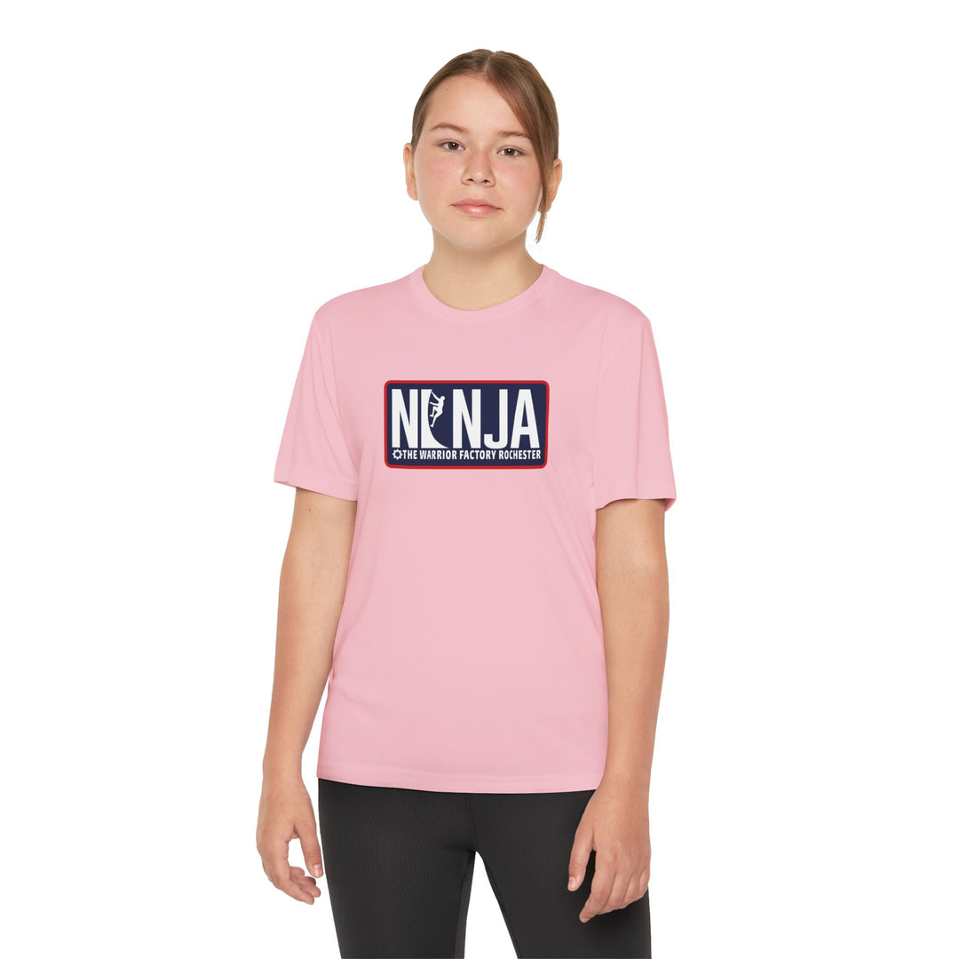 NINJA The Warrior Factory Rochester Badge Tee — Youth Competitor Shirt