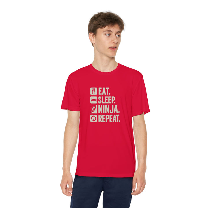 Youth Ninja Tee — "Eat. Sleep. Ninja. Repeat."