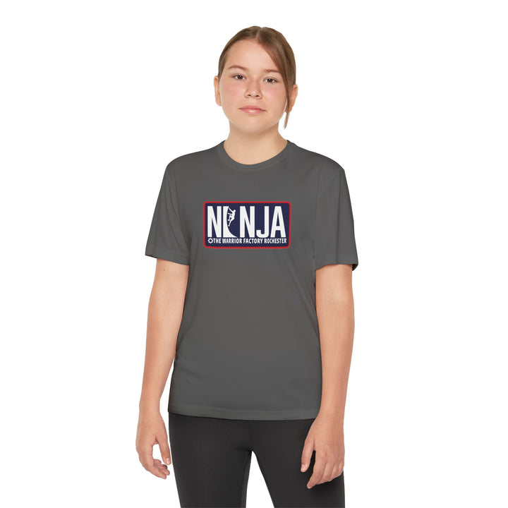 NINJA The Warrior Factory Rochester Badge Tee — Youth Competitor Shirt