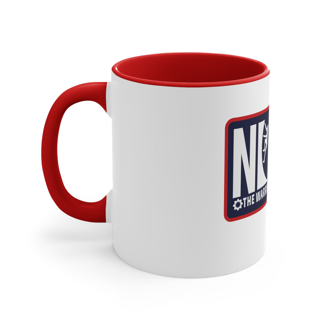 Ninja Warrior Factory Rochester 11oz Accent Mug — Red-Handle Coffee Cup