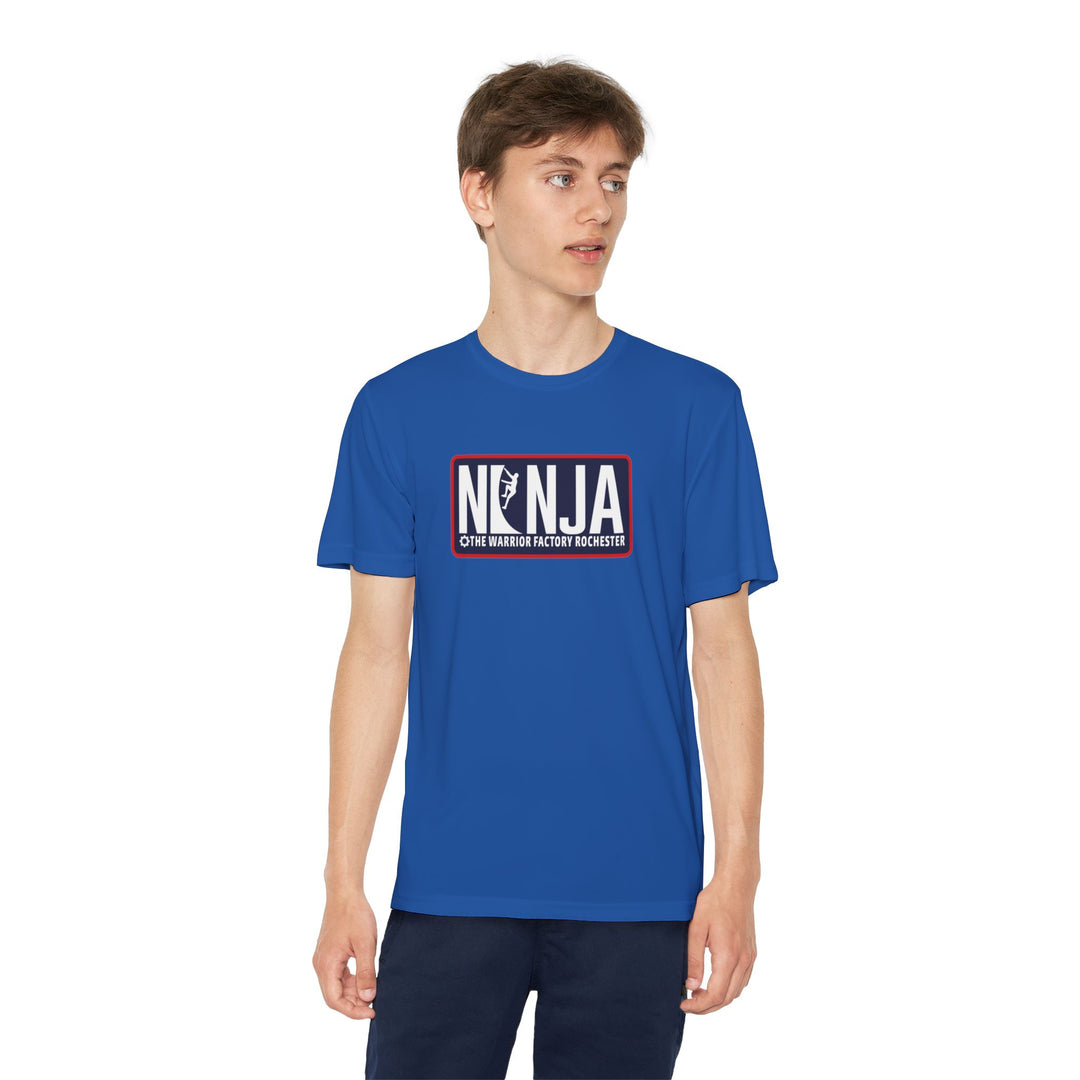 NINJA The Warrior Factory Rochester Badge Tee — Youth Competitor Shirt