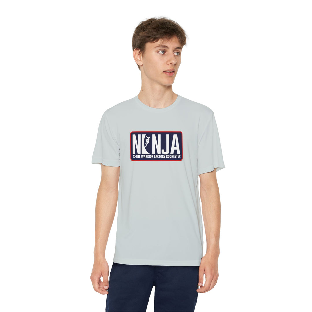 NINJA The Warrior Factory Rochester Badge Tee — Youth Competitor Shirt