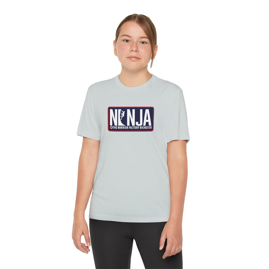 NINJA The Warrior Factory Rochester Badge Tee — Youth Competitor Shirt