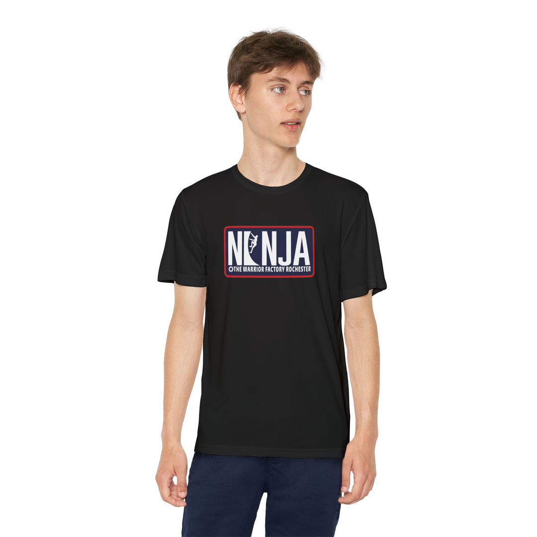 NINJA The Warrior Factory Rochester Badge Tee — Youth Competitor Shirt