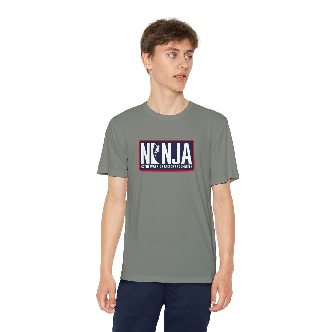 NINJA The Warrior Factory Rochester Badge Tee — Youth Competitor Shirt