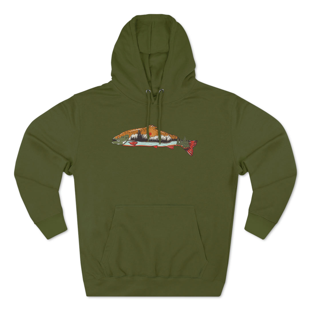 Trout & Mountains - Premium Pullover Hoodie