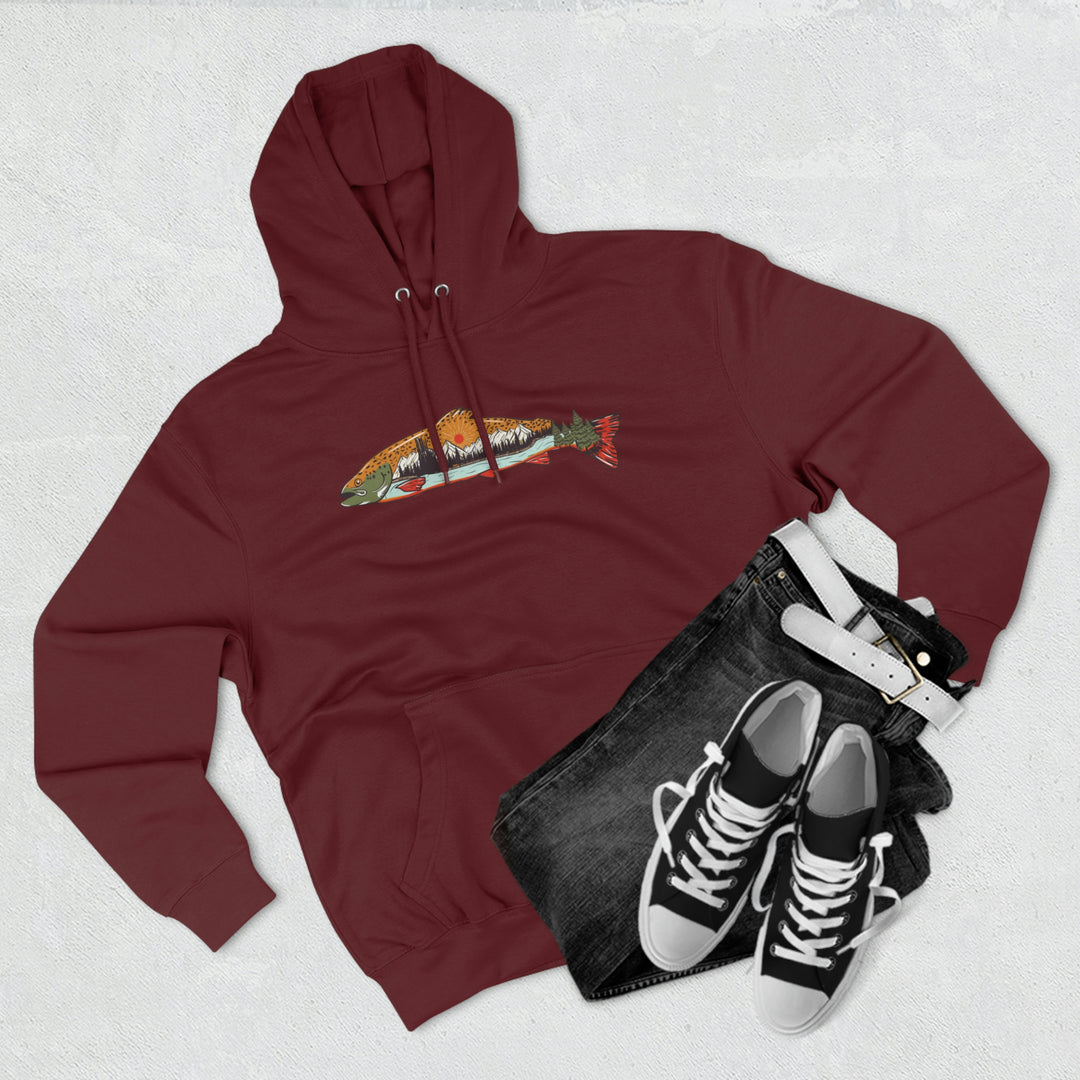 Trout & Mountains - Premium Pullover Hoodie
