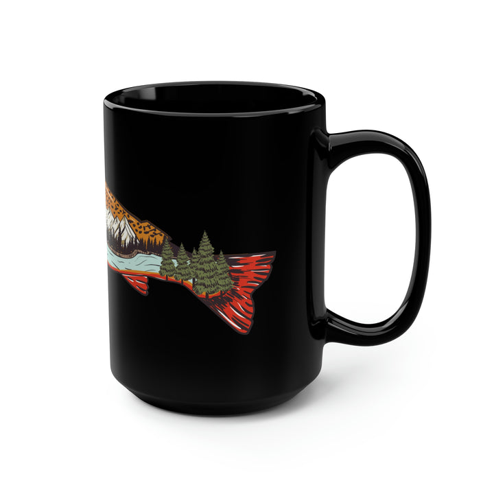 Trout with Mountains, 15oz Coffee Mug