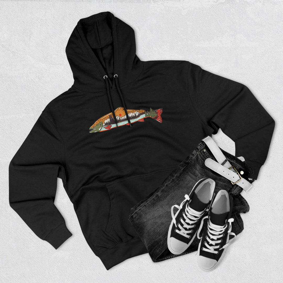 Trout & Mountains - Premium Pullover Hoodie