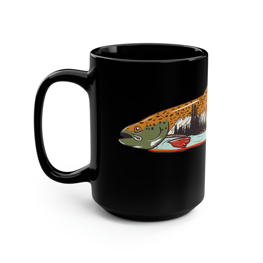 Trout with Mountains, 15oz Coffee Mug