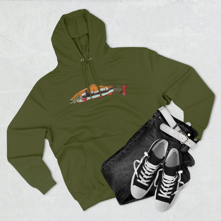 Trout & Mountains - Premium Pullover Hoodie